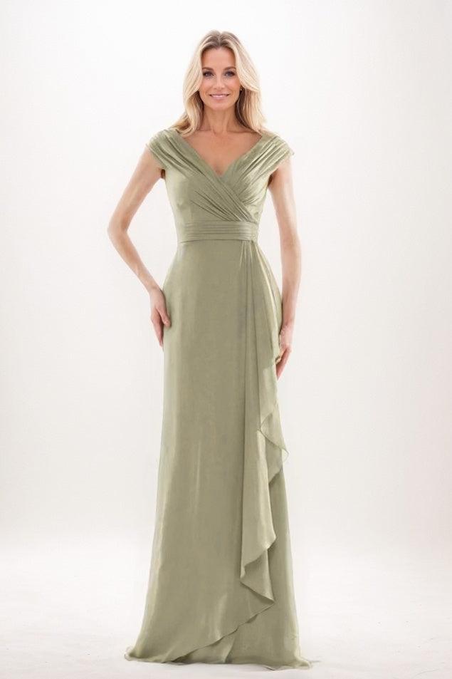 Sheath-Column Maxi Chiffon Mother Of The Bride Dress CM0312 - Champagne - COCOMELODY